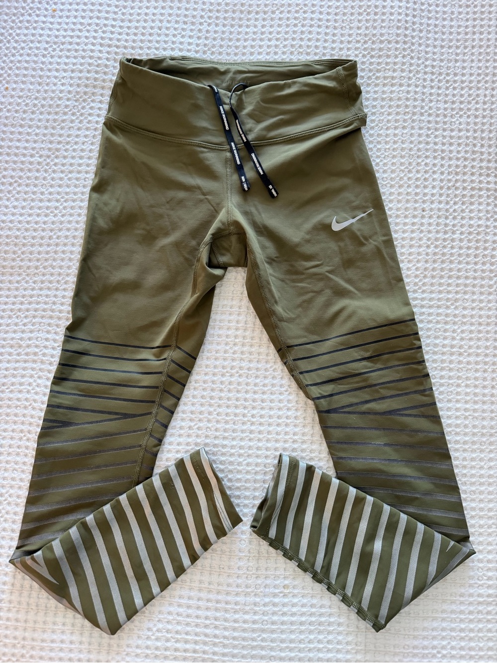 Nike Running Reflective Lux Power Legging in Olive - Aids in Circulation!